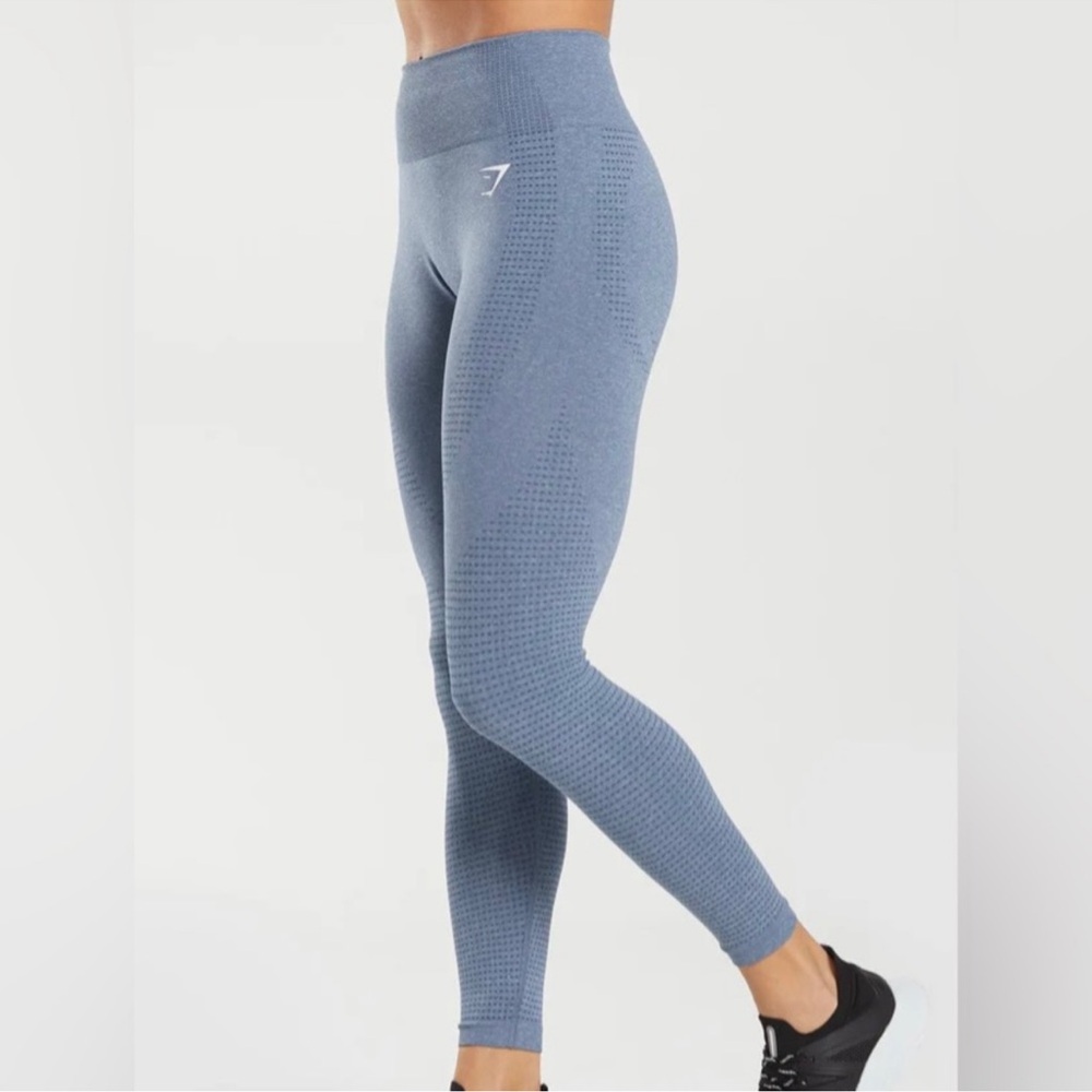 Gymshark Vital Seamless 2.0 Leggings Body Fit Evening Blue Marl size small